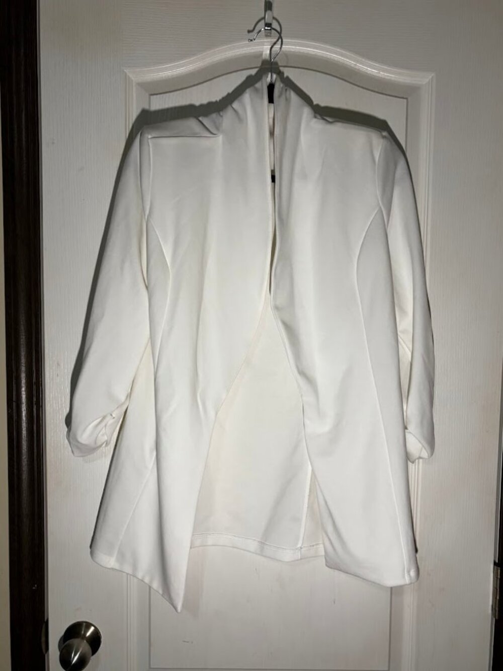 Event White Wide Leg Belted Pants Open Front Jacket 2 Piece Set Size L